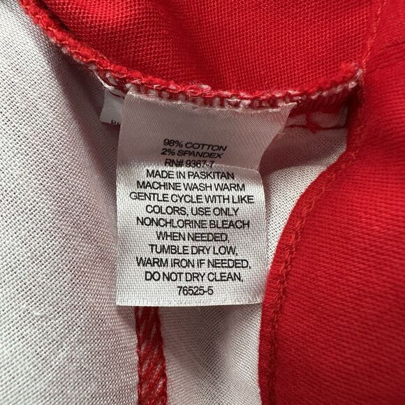 St. John's Bay Bermuda Shorts Plus Size 30W Red Cotton Stretch 10" Inseam Womens - Picture 4 of 6